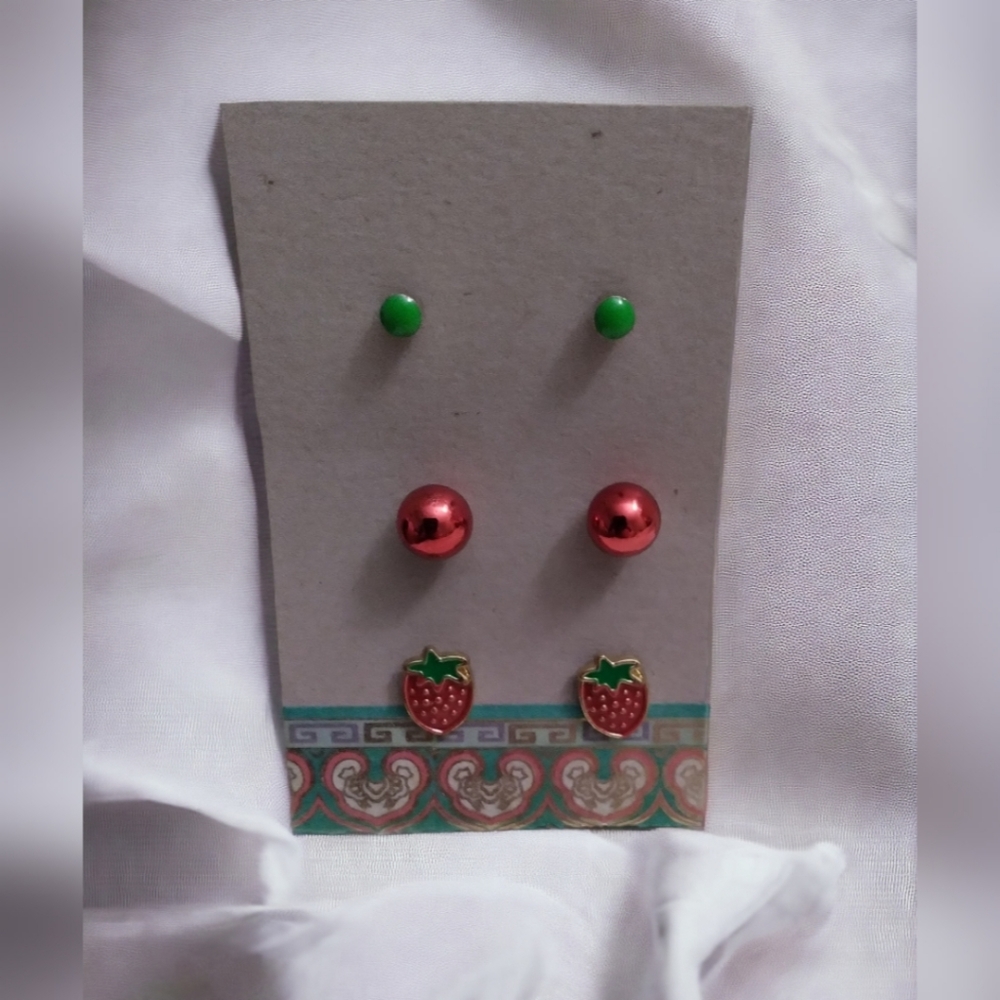 Strawberry Earring Set